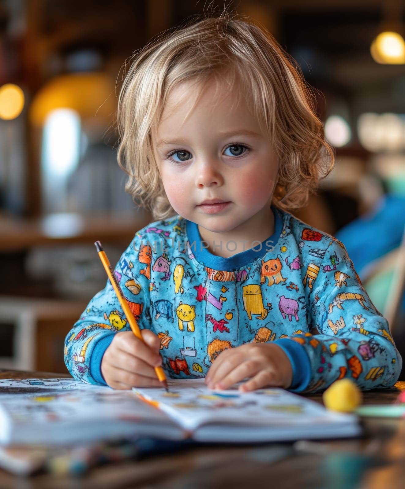 Children painting drawings. AI generative.