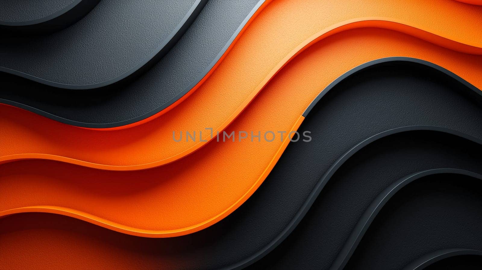 A hyper-detailed, high-resolution 3D rendering showcasing an abstract design in rich orange and black tones. The composition combines natural textures with a modern, high-contrast aesthetic, resulting in a visually compelling image that emphasizes depth and detail.
