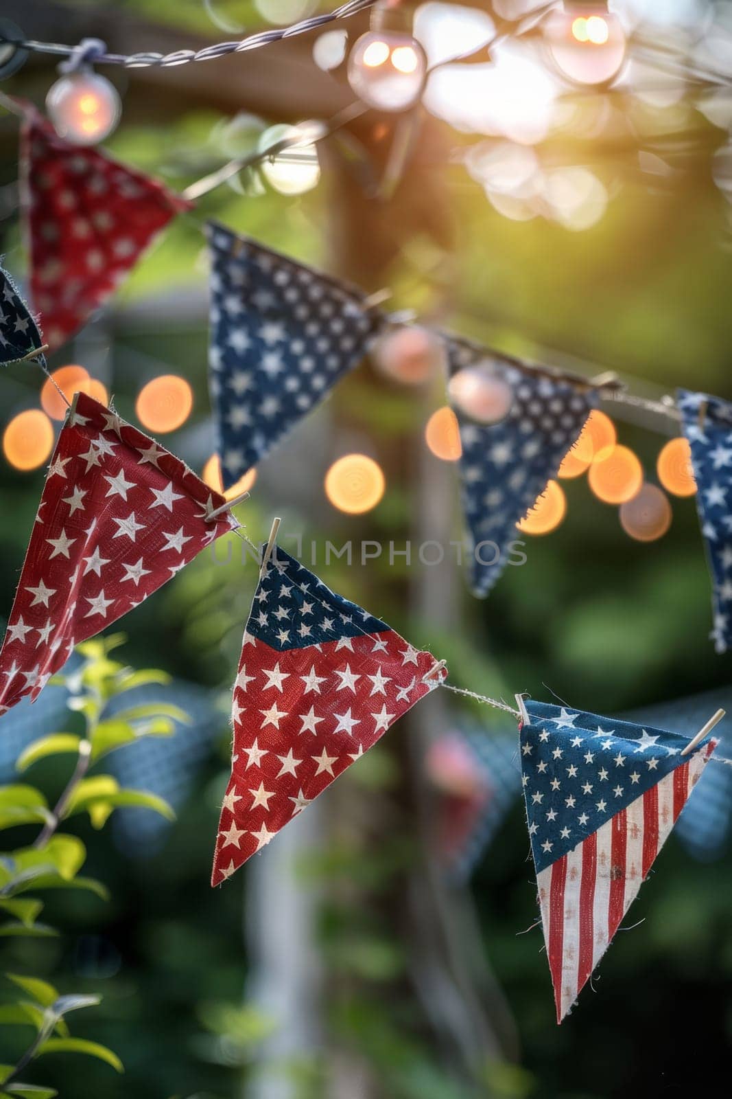 Festive bunting and decorations for Patriot Day.