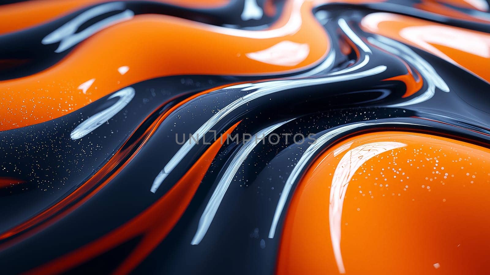 A hyper-detailed, high-resolution 3D rendering showcasing an abstract design in rich orange and black tones. The composition combines natural textures with a modern, high-contrast aesthetic, resulting in a visually compelling image that emphasizes depth and detail.