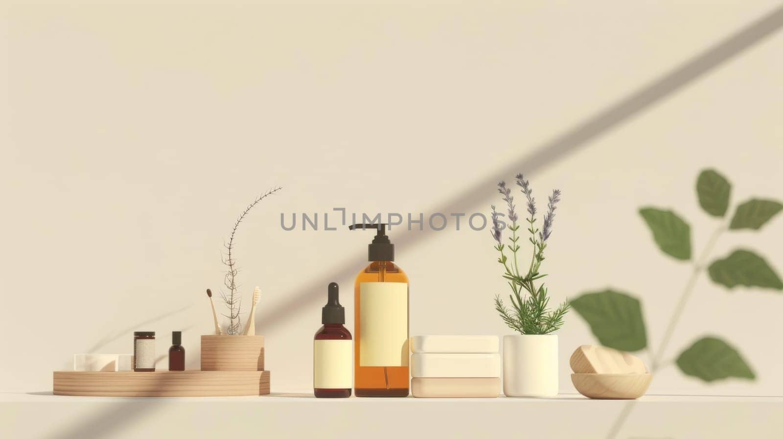 Minimalist composition of wellness essentials