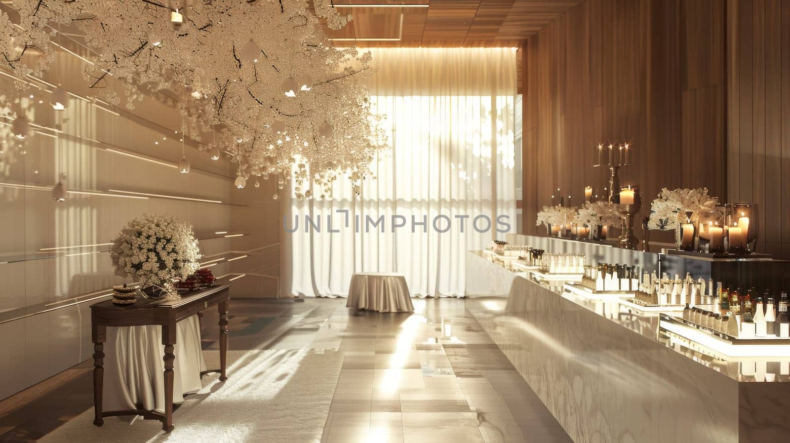 Minimalist party design accentuates the beauty of the space