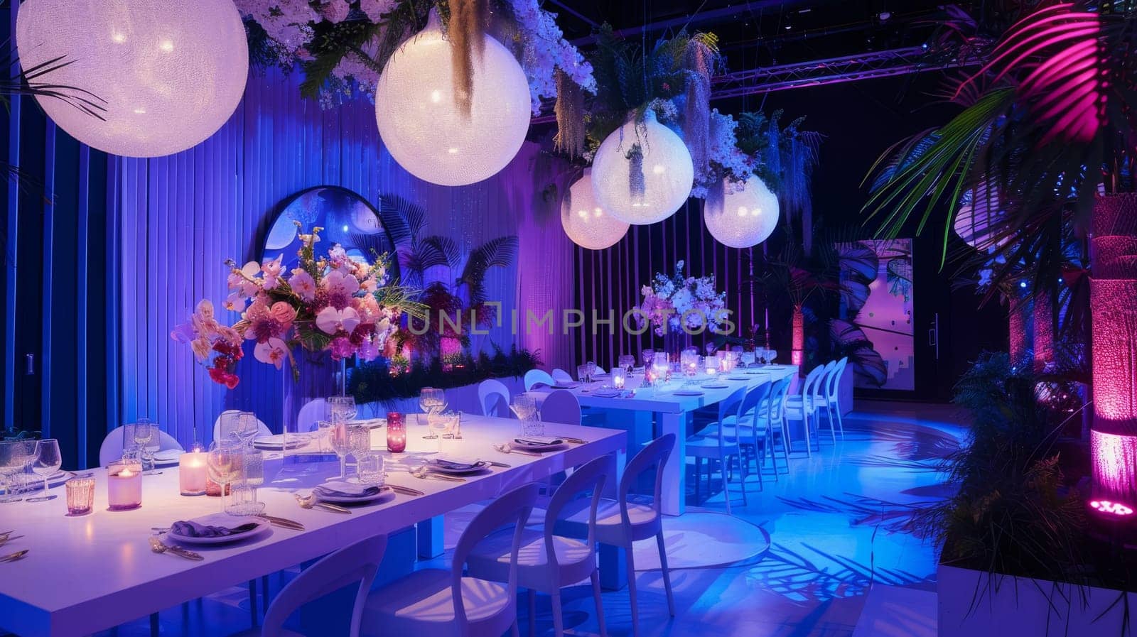 Minimalistic party decor sets the stage for an unforgettable experience