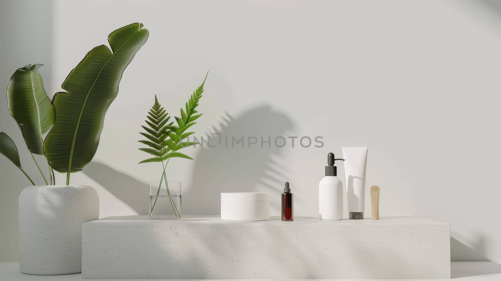 Minimalistic mockup setup highlighting products on a neutral white backdrop.