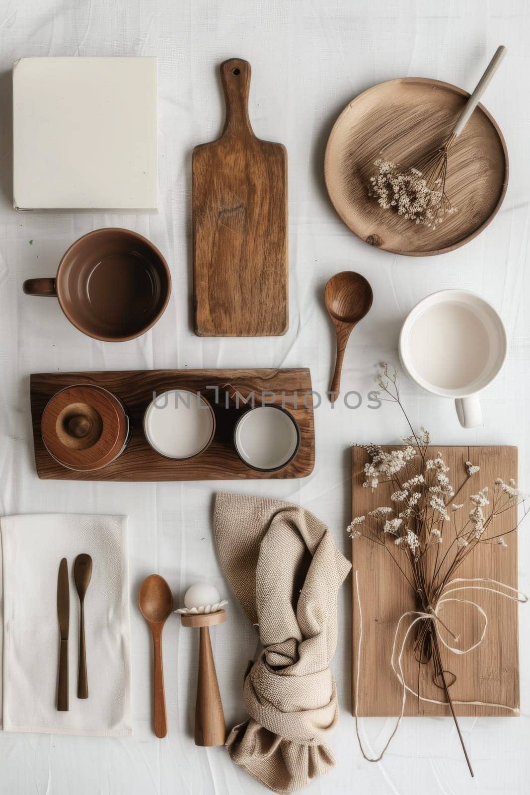 Modern flat lay of lifestyle and home decor items.