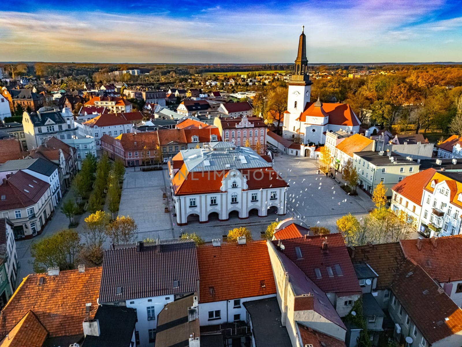 Architecture of Jarocin old town in Greater Poland Voivodeship, Poland