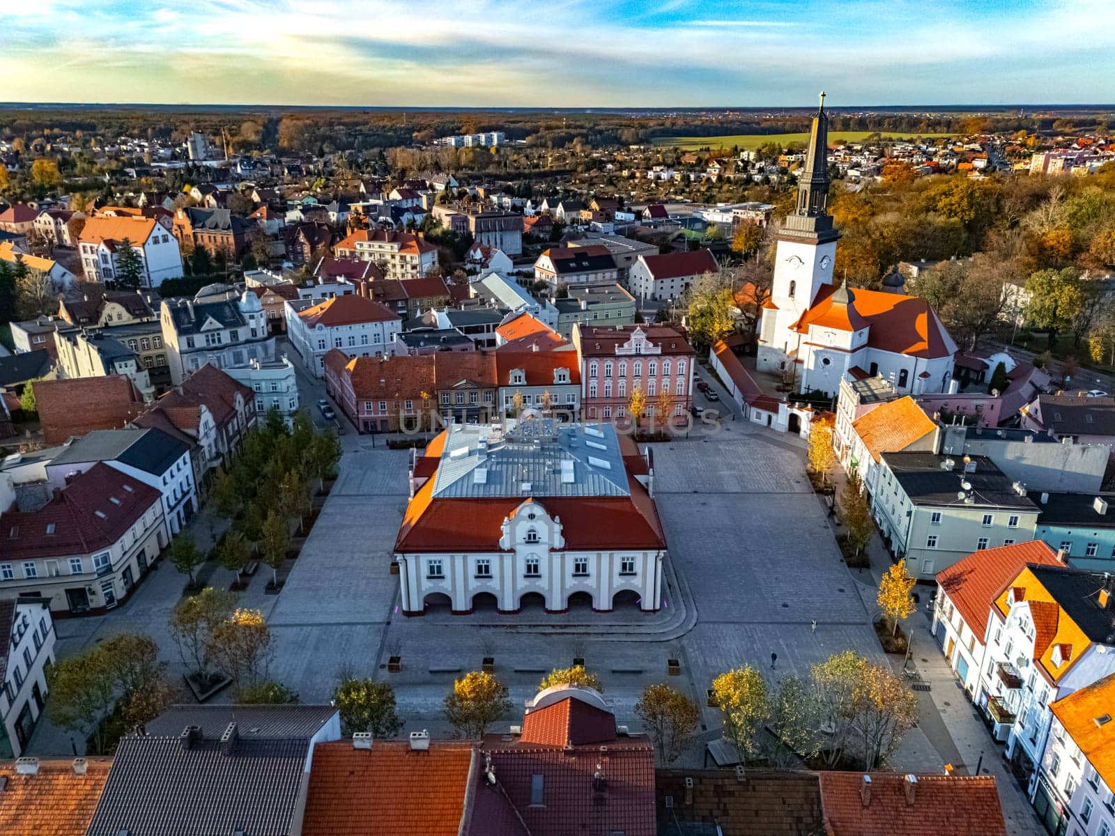 Architecture of Jarocin old town in Greater Poland Voivodeship, Poland