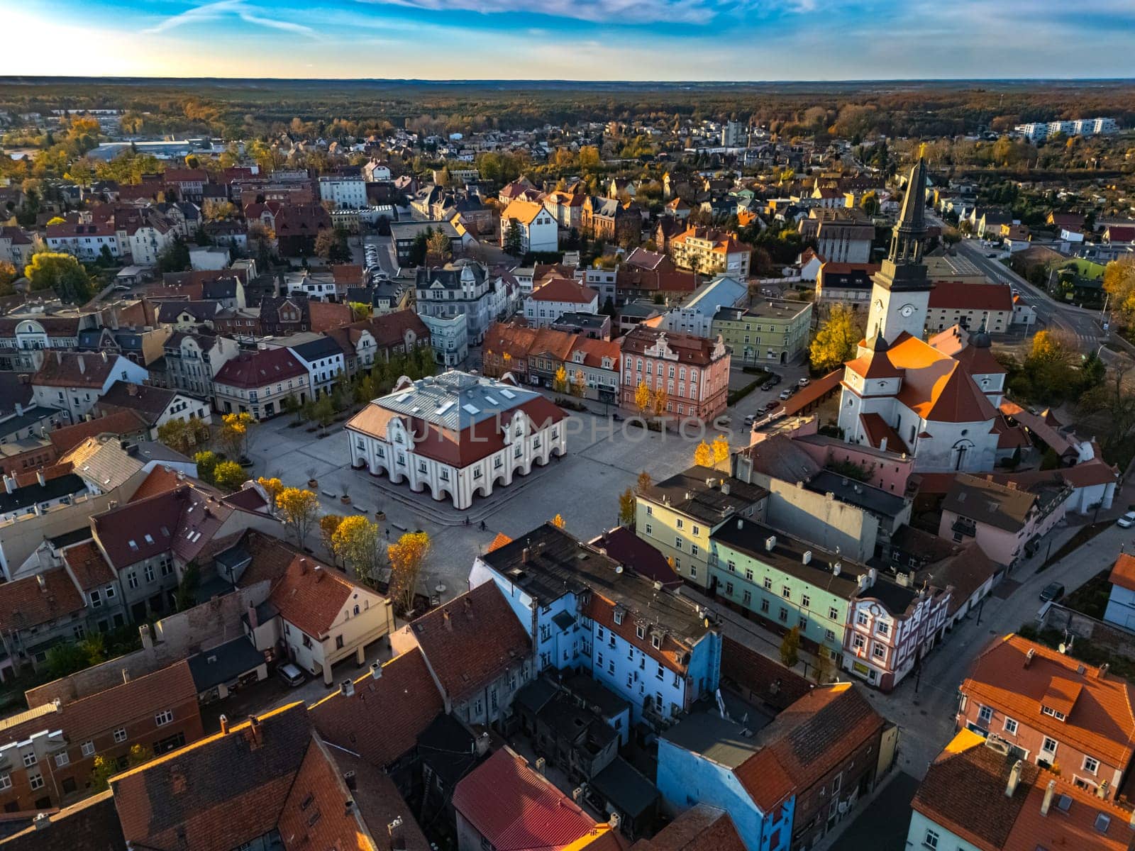 Architecture of Jarocin old town in Greater Poland Voivodeship, Poland