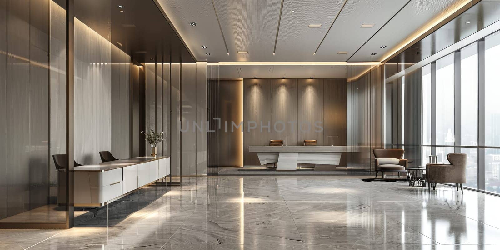 Simple and elegant business environment with minimalistic decor.
