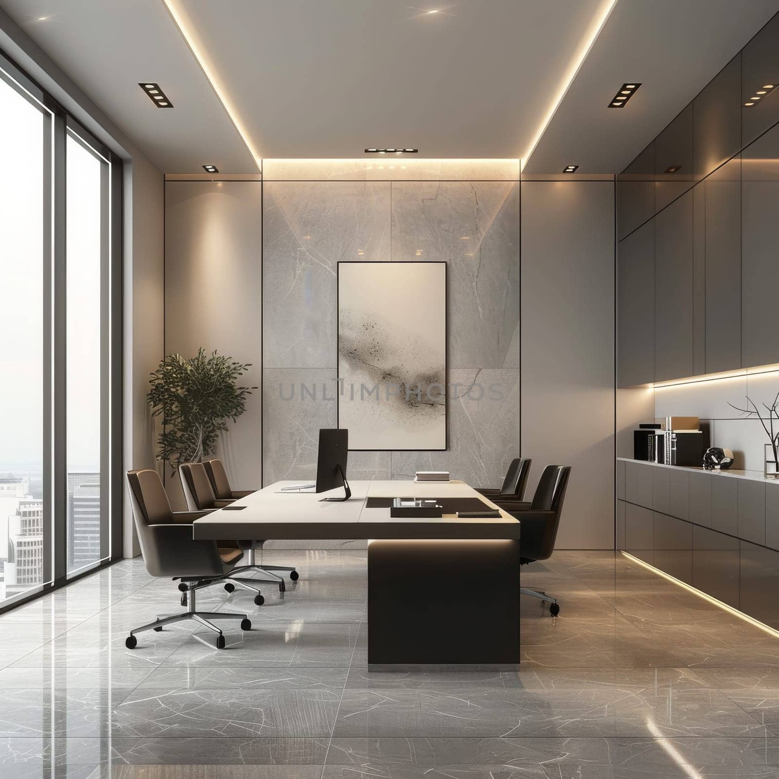 Simple and elegant business environment with minimalistic decor.