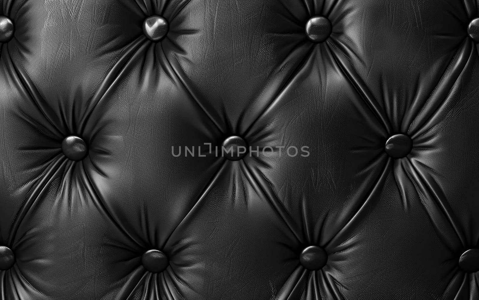 This image showcases a captivating and elegant pattern of black leather buttons, creating a sense of luxury and premium quality. The high-contrast design would be ideal for a range of commercial.
