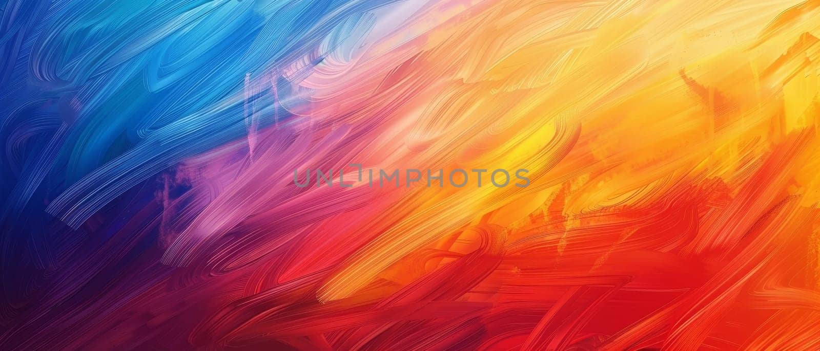 Panoramic teal fluid blue orange violet color gradient backdrop for wallpapers. Background with grainy texture effect for poster, banner or landing page and other your design