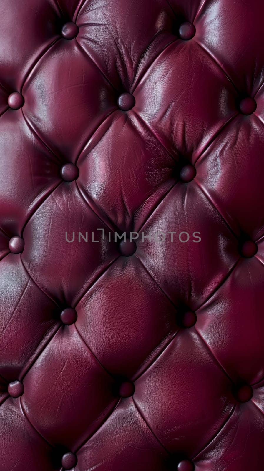 Striking close-up image showcasing the captivating texture and rich color of a burgundy leather surface. Deep, velvety hue and intricate stitching details create a sense of refined elegance luxury.