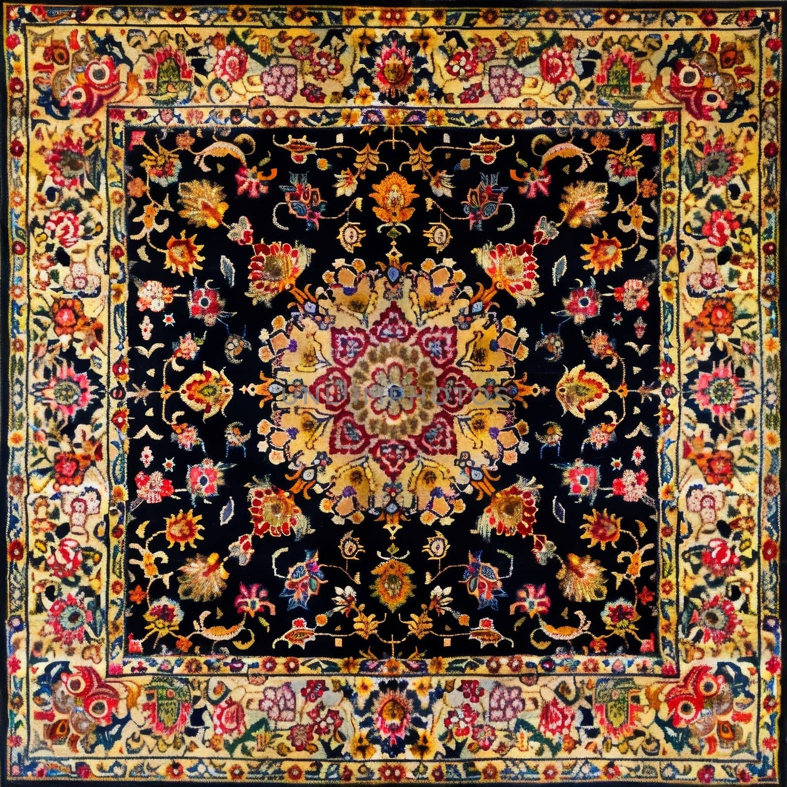 Luxury Indian Rug - backdrop. Old Turkish kilim. Vintage Persian carpet, tribal texture. Ethnic textile. Perfect abstract frame design - background