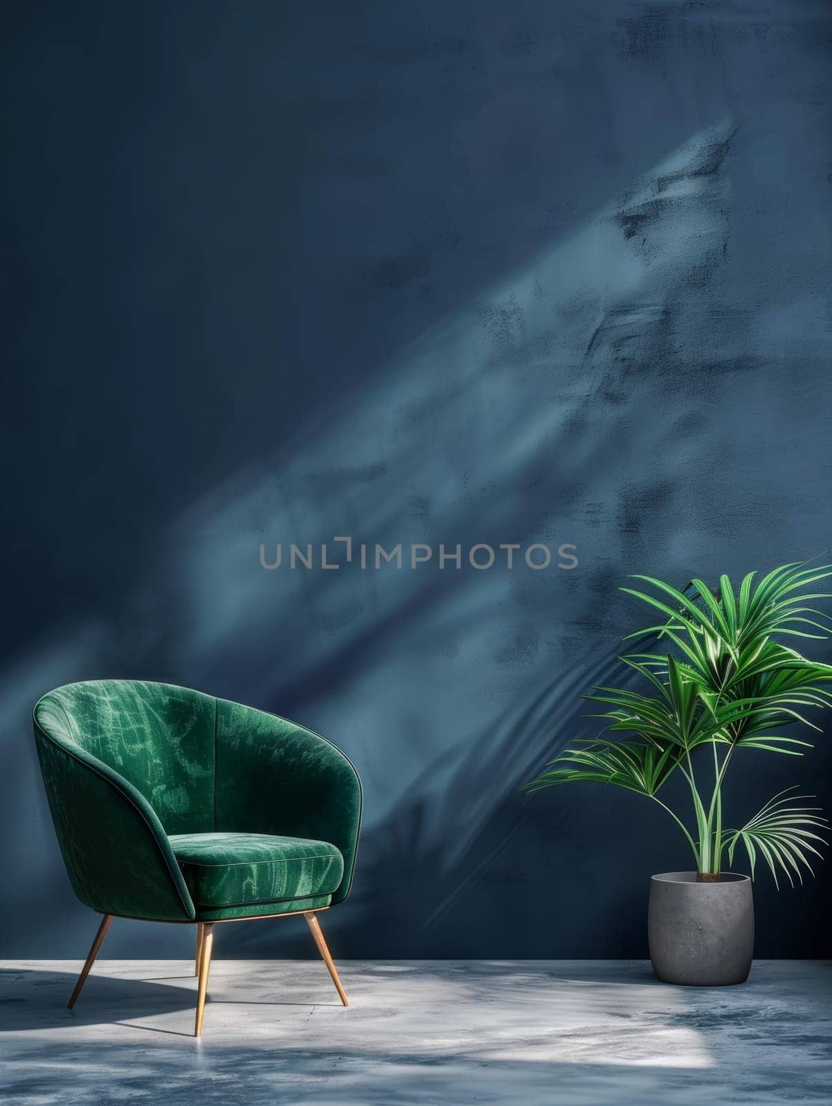 Dramatic shadows cast by tropical plants against a dark stormy backdrop, creating an atmosphere of mystery and tension