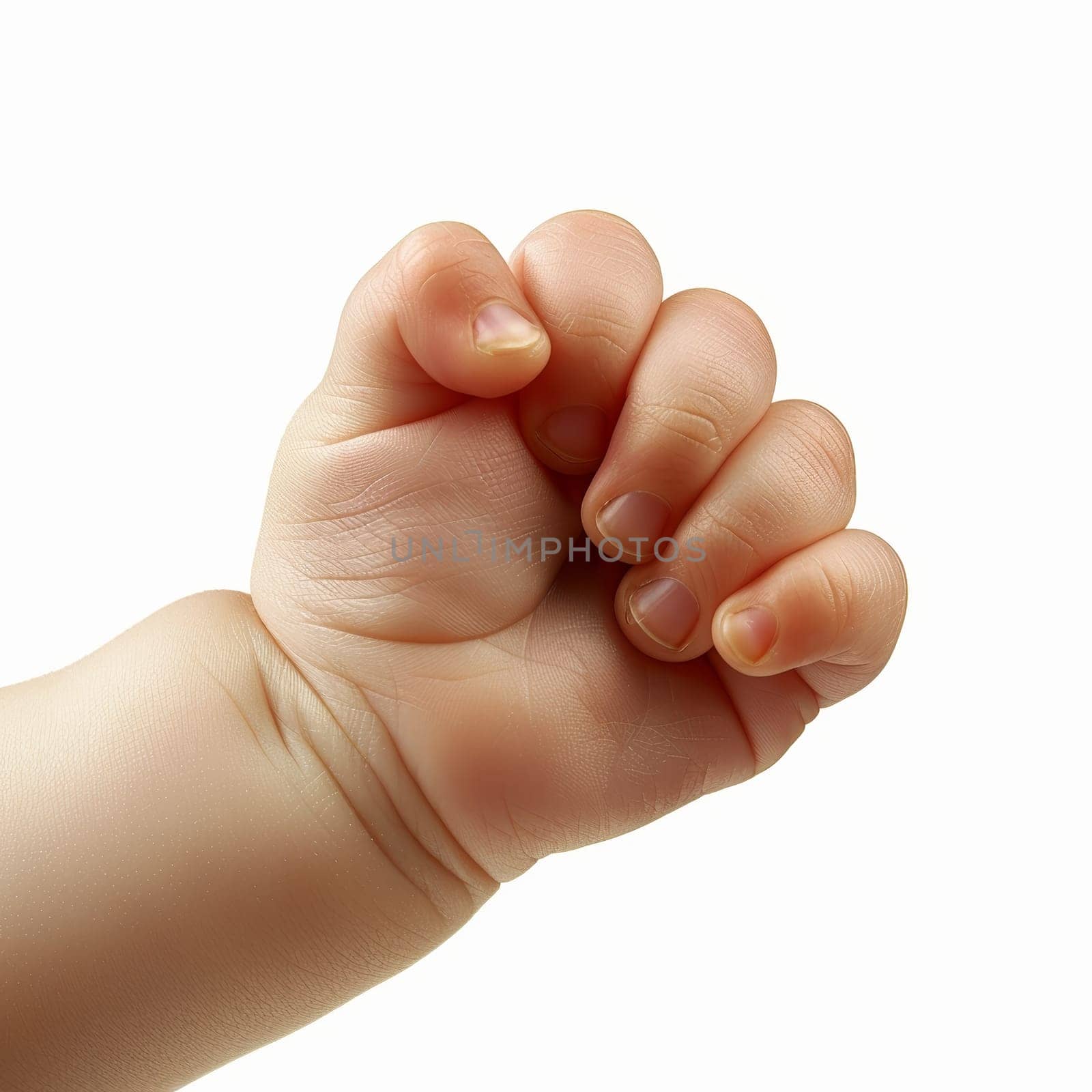 Tiny Fingers Grasping Isolated on White Background.