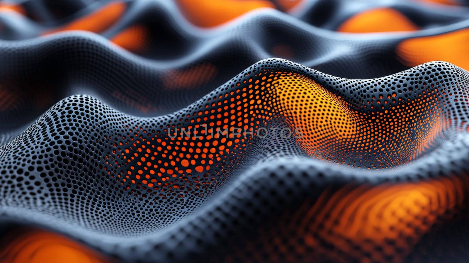 A hyper-detailed, high-resolution 3D rendering showcasing an abstract design in rich orange and black tones. The composition combines natural textures with a modern, high-contrast aesthetic, resulting in a visually compelling image that emphasizes depth and detail.