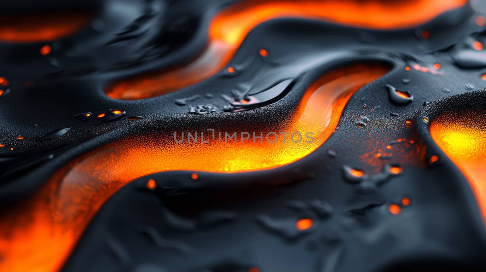 A hyper-detailed, high-resolution 3D rendering showcasing an abstract design in rich orange and black tones. The composition combines natural textures with a modern, high-contrast aesthetic, resulting in a visually compelling image that emphasizes depth and detail.