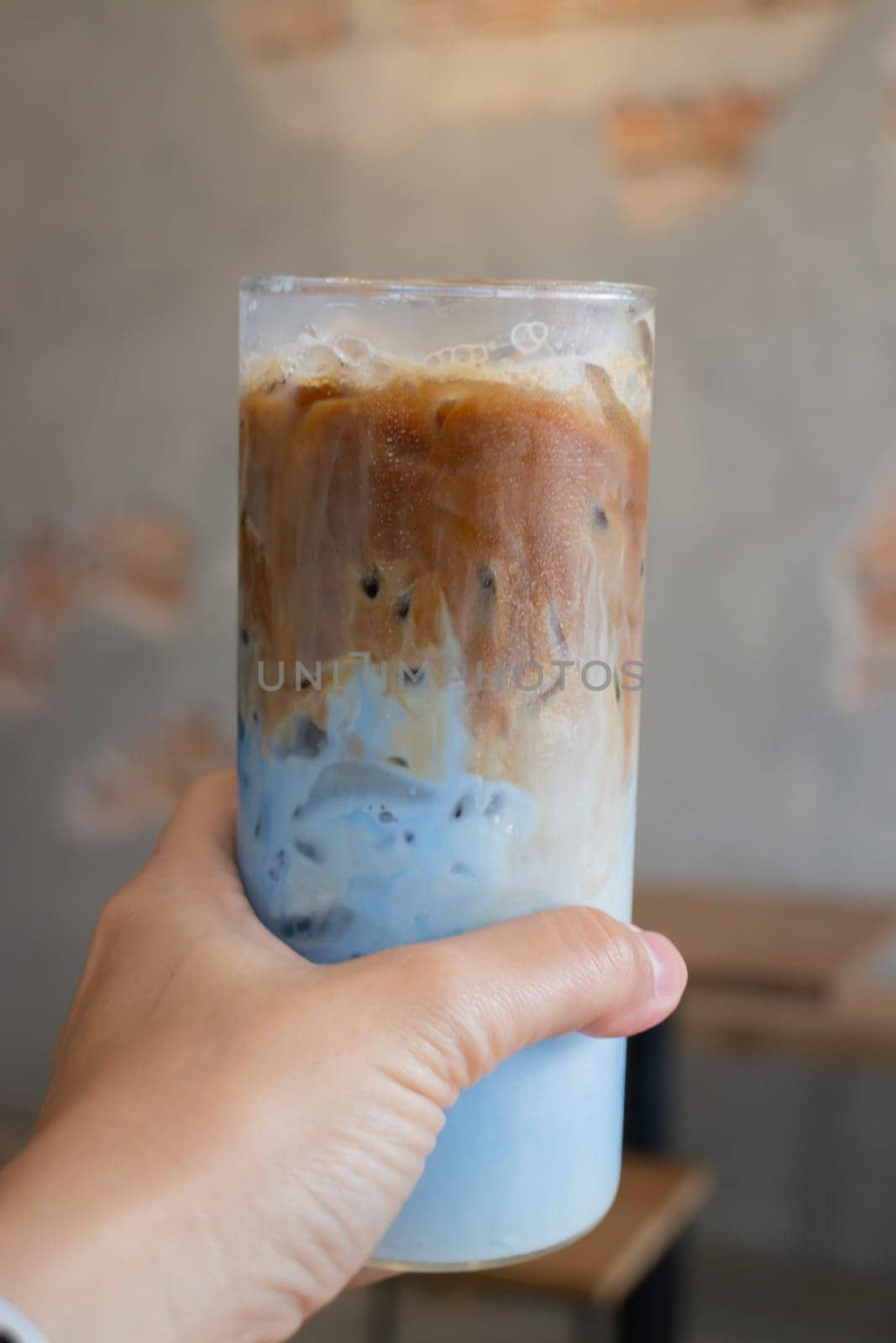 Fresh cold coffee drink with ice, stock photo