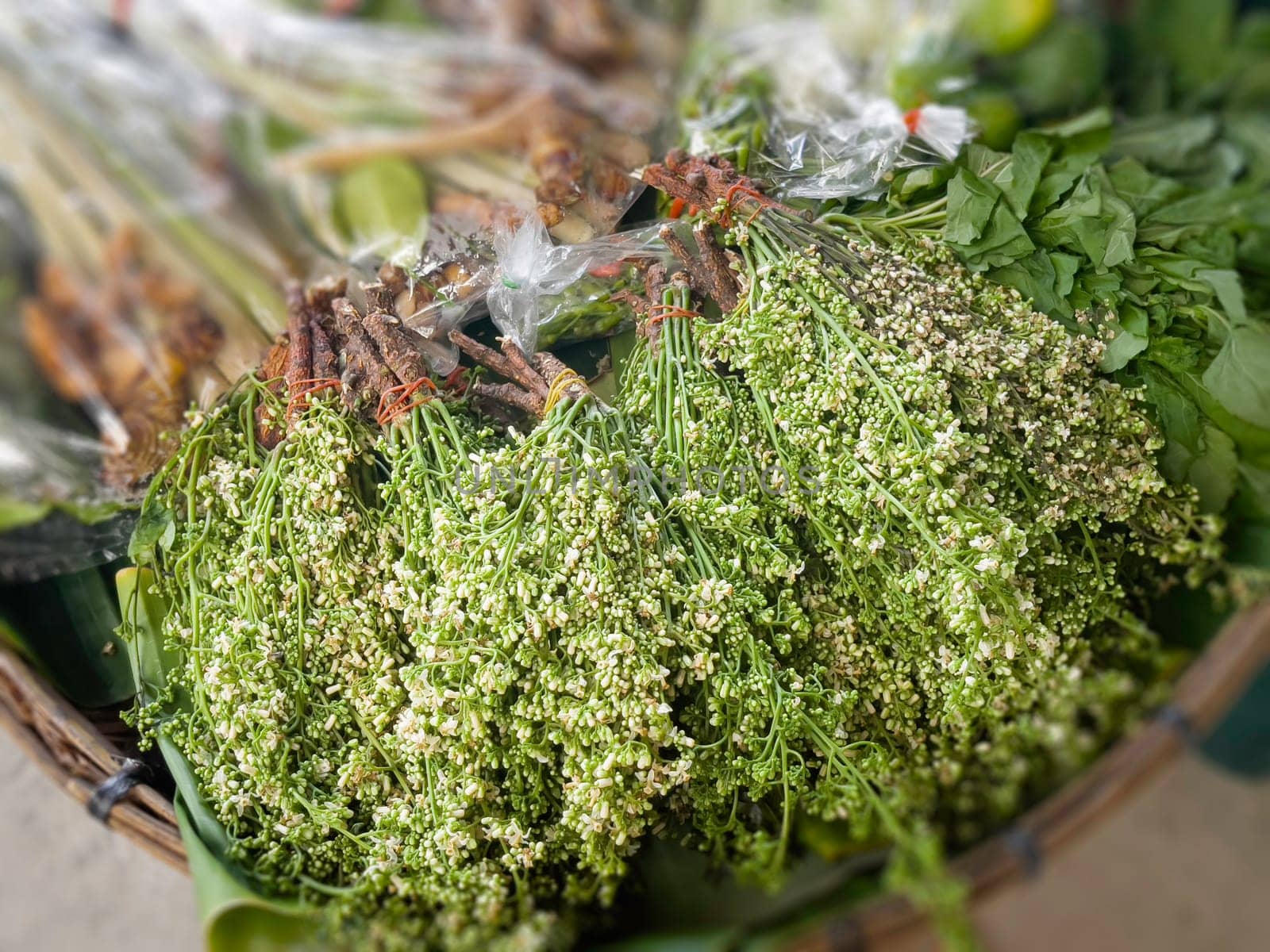 Fresh organic vegetables at local farmers market, stock photo