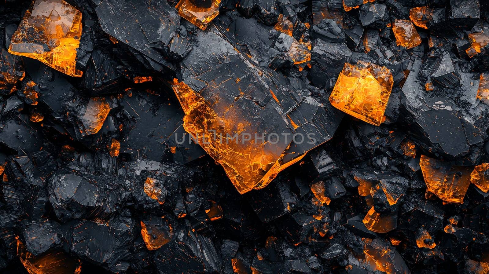 A hyper-detailed, high-resolution 3D rendering showcasing an abstract design in rich orange and black tones. The composition combines natural textures with a modern, high-contrast aesthetic, resulting in a visually compelling image that emphasizes depth and detail.