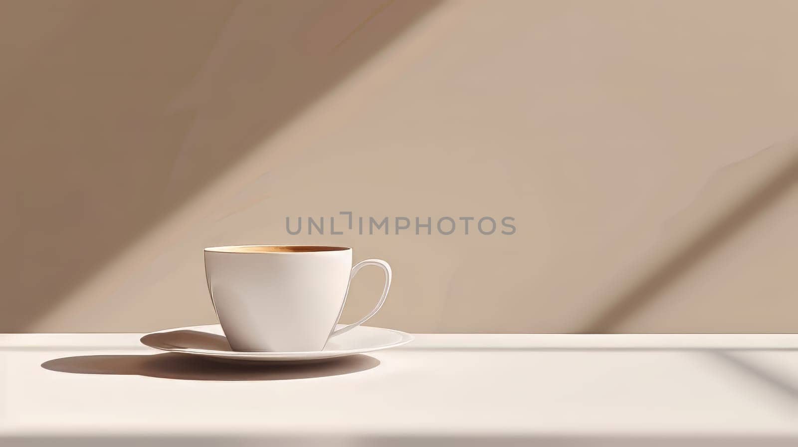 A minimalist scene highlighting the beauty of a hot cup of coffee