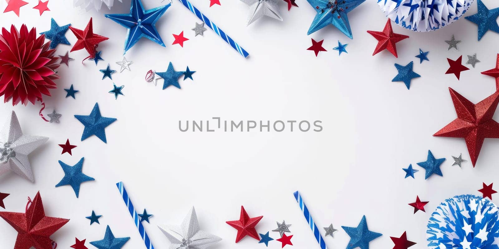 White background featuring patriotic decorations for Patriot Day.
