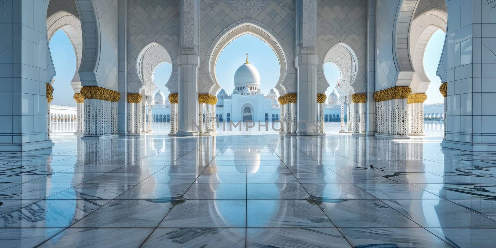 Beautiful Islamic architecture against a clean backdrop, highlighting the intricacy of design.