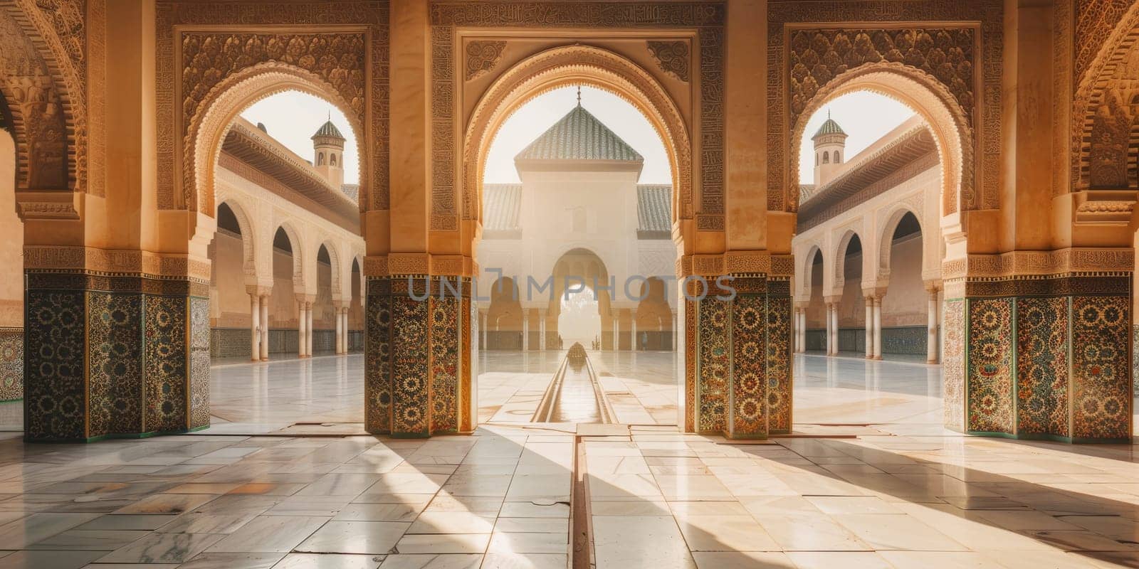 Beautiful Islamic architecture against a clean backdrop, highlighting the intricacy of design.