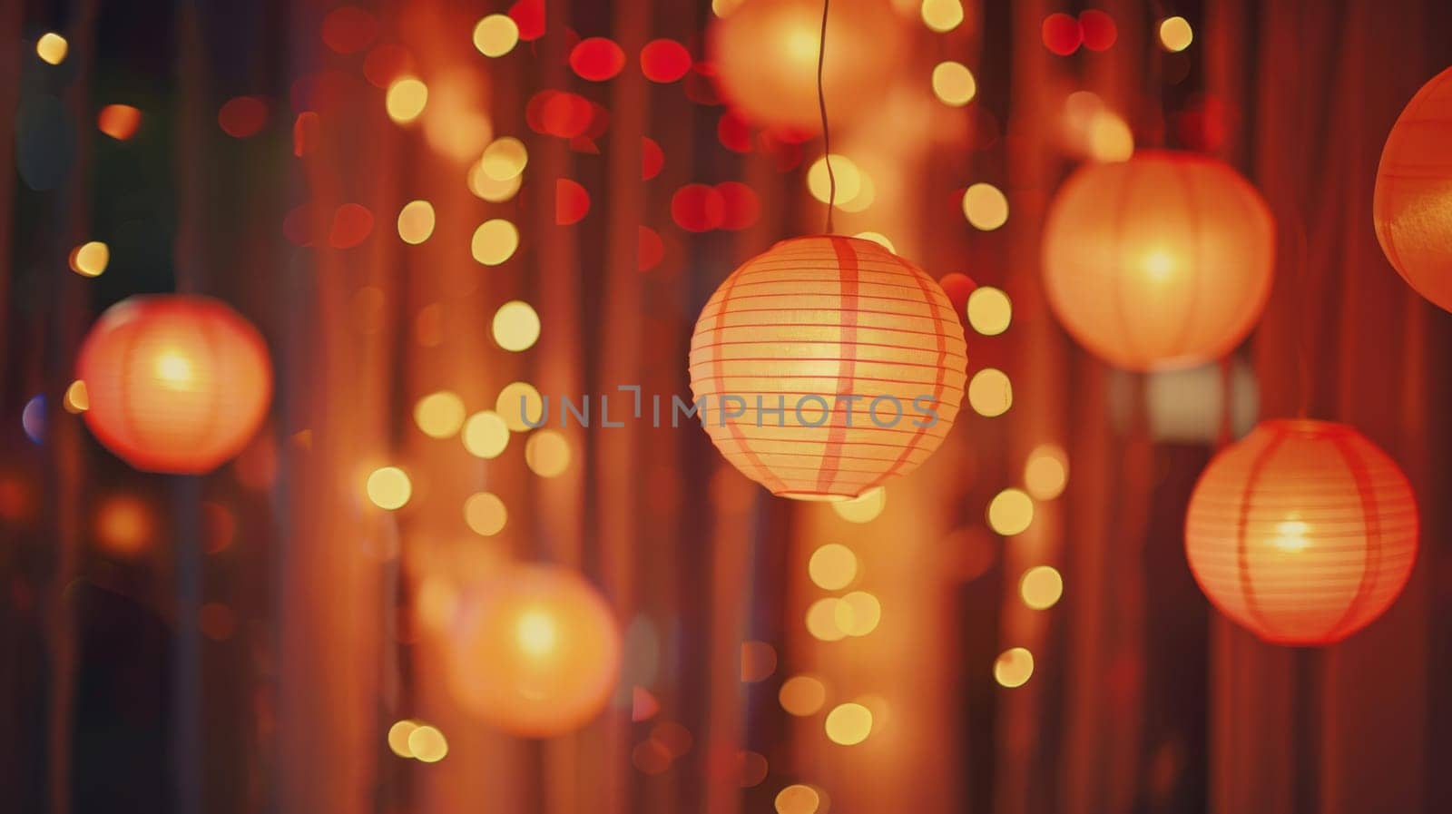 Captivating silhouette of party decorations illuminated by soft light