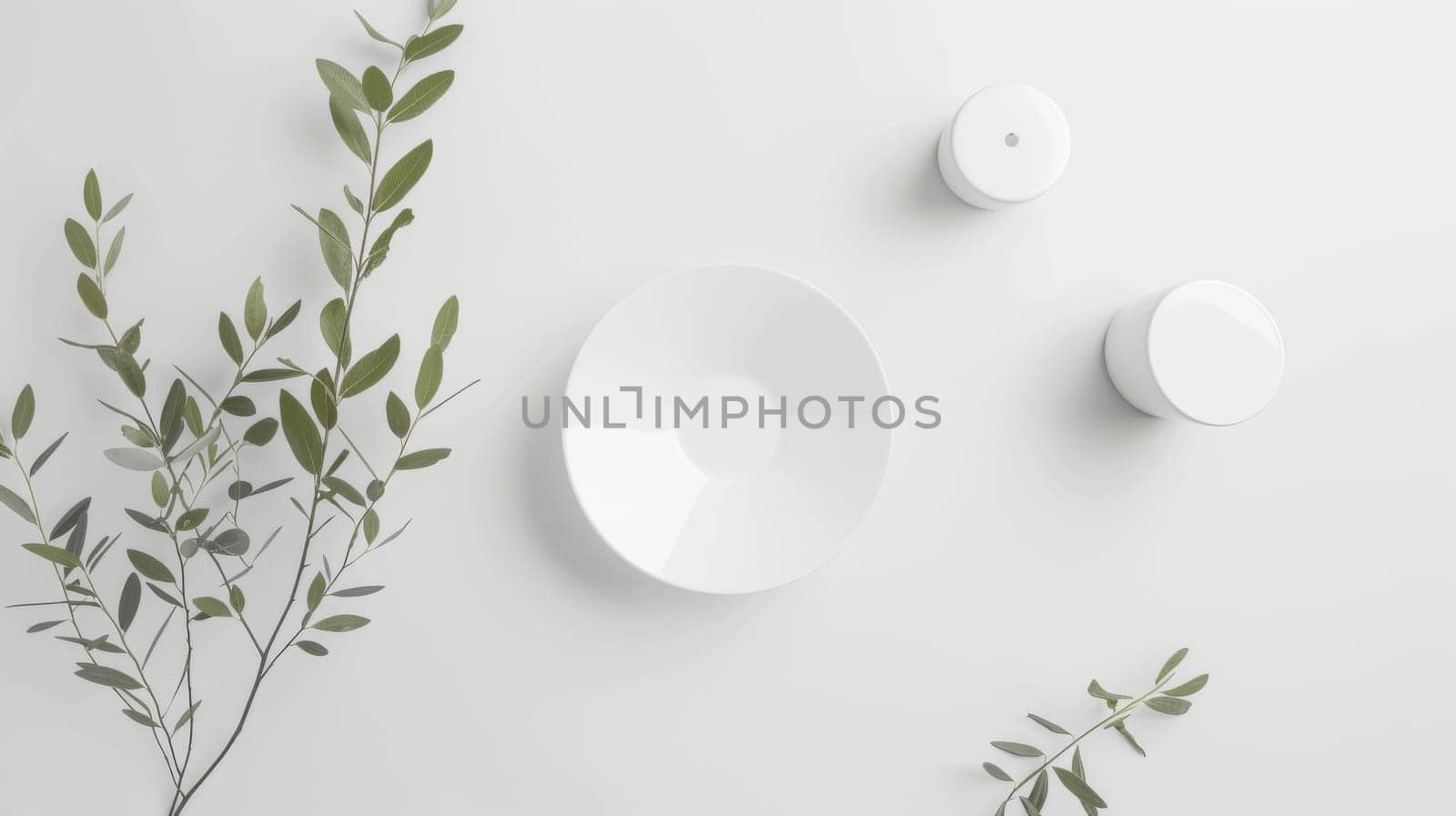 Classic white background mockup arrangement for versatile applications.