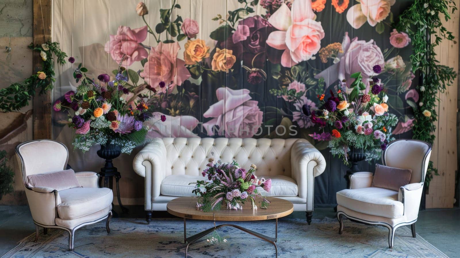 Chic party setup showcasing an elegant and refined pattern motif