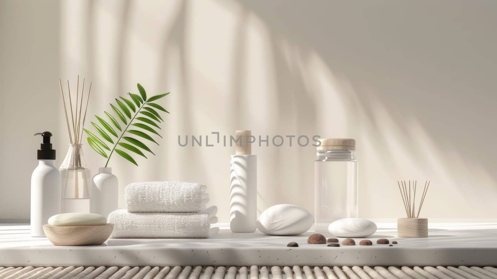 Clean and simple display of spa and relaxation items