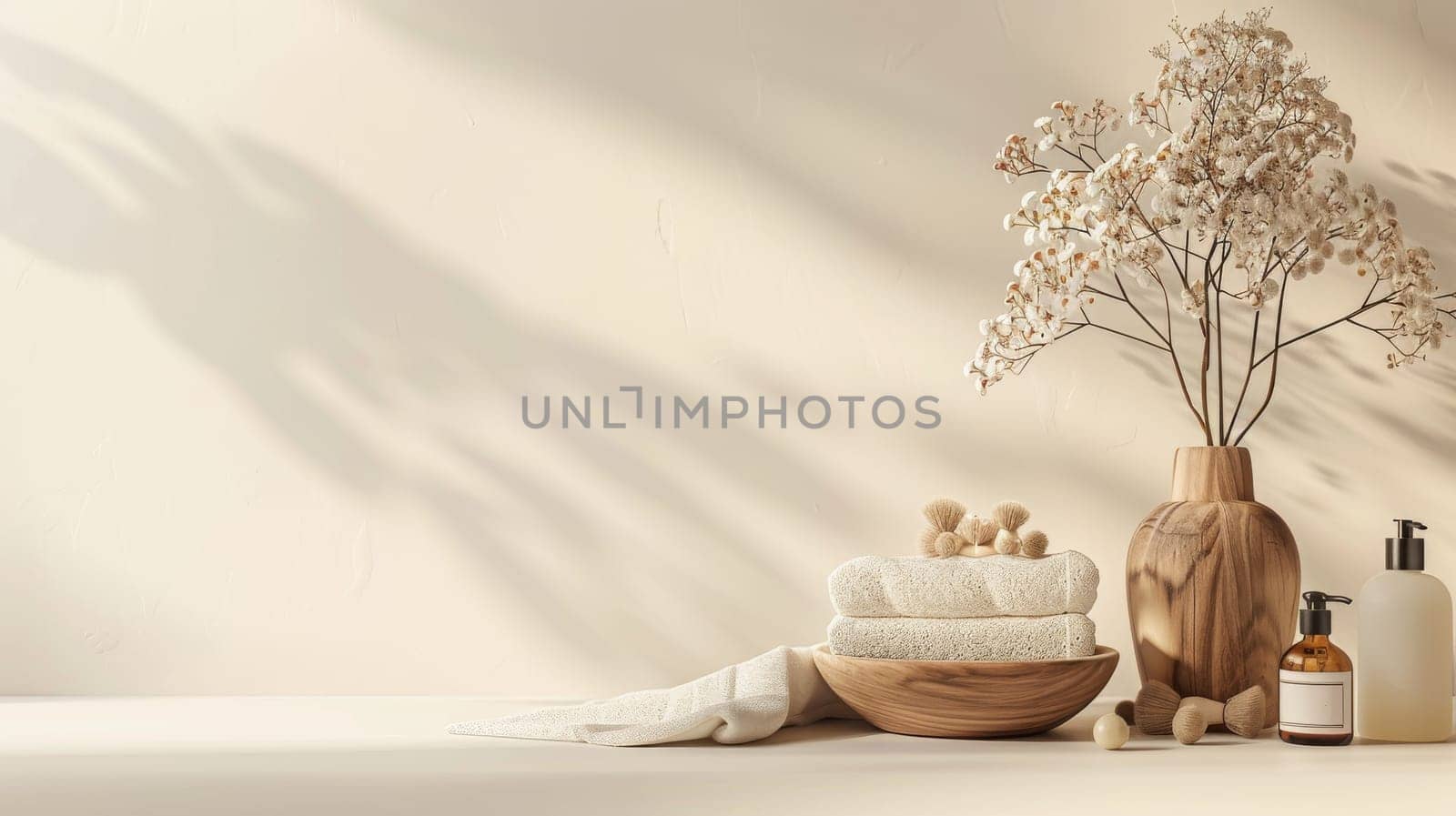 Copy space harmoniously blended into the design of self-care imagery