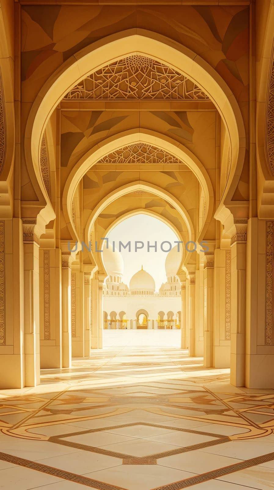 Copy space background featuring traditional Islamic architecture with space for your travel advertisement.