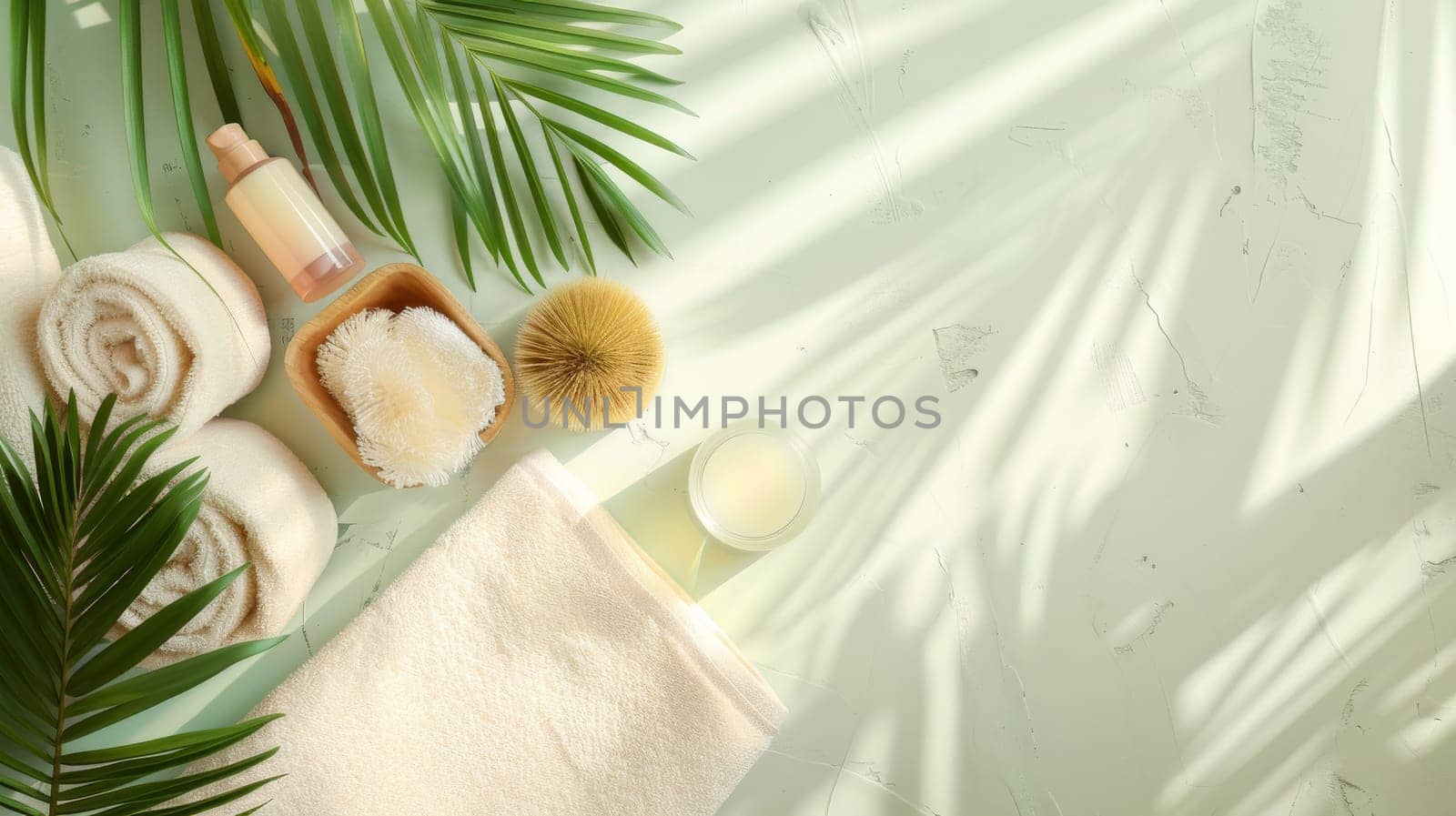 Copy space seamlessly integrated into the serene ambiance of self-care imagery