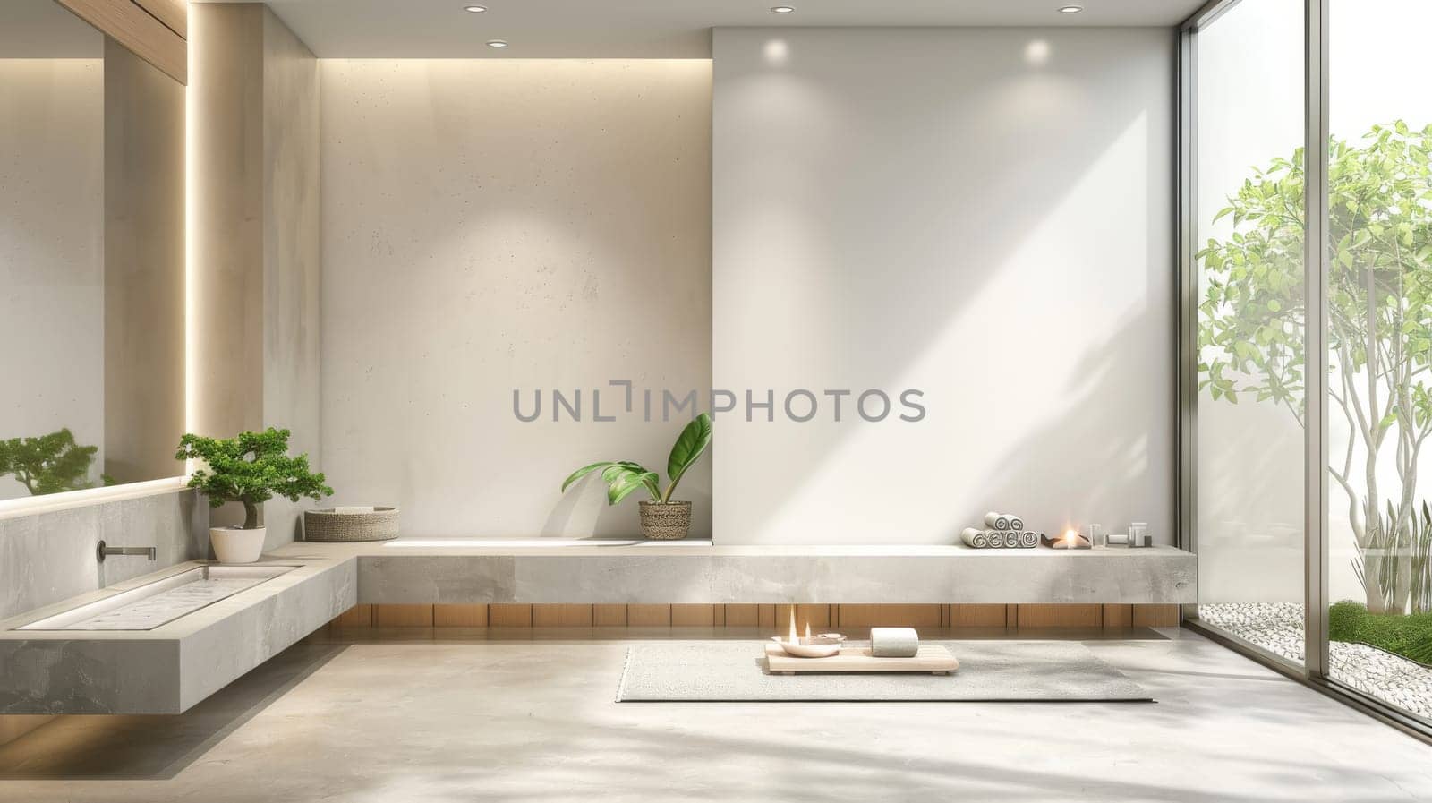 Copy space integrated seamlessly into the design of beauty and wellness arrangement