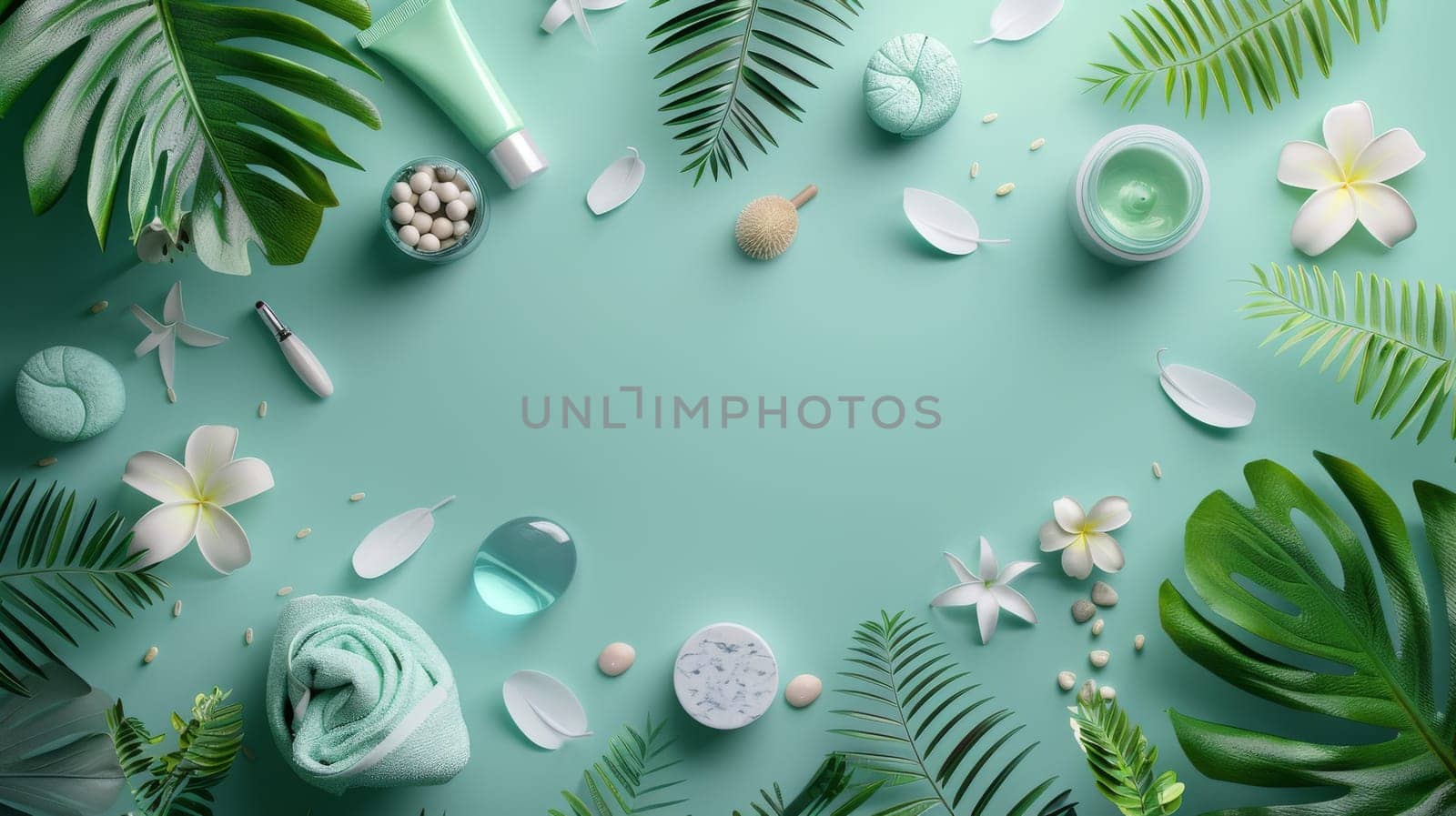 Copy-friendly depiction of beauty and wellness elements for customizable messaging