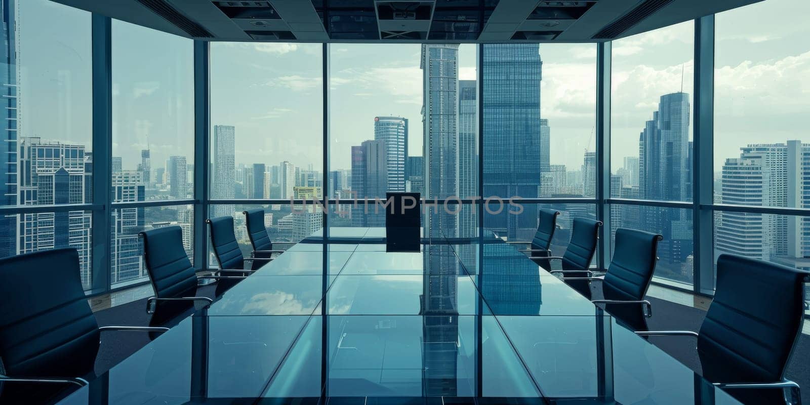 Corporate setup with significant room for overlay text.