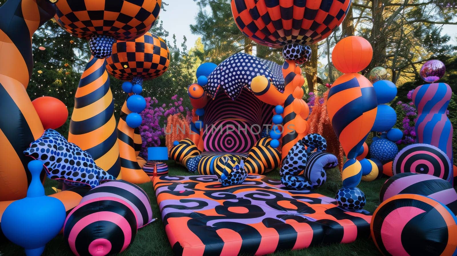 Creative party arrangement featuring an imaginative and dynamic pattern design