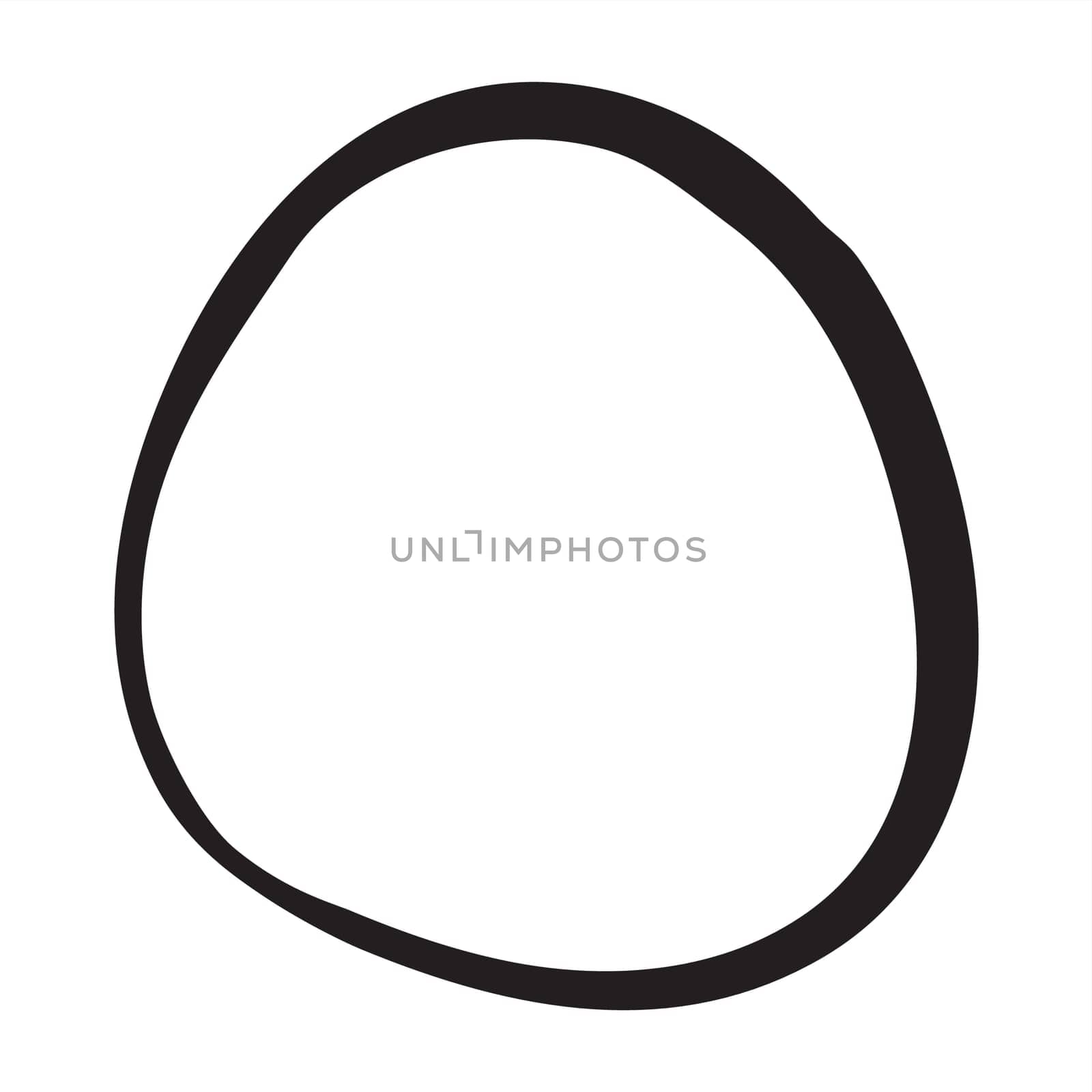 Freehand shape hand painted with ink paint, isolated on white background. Vector illustration