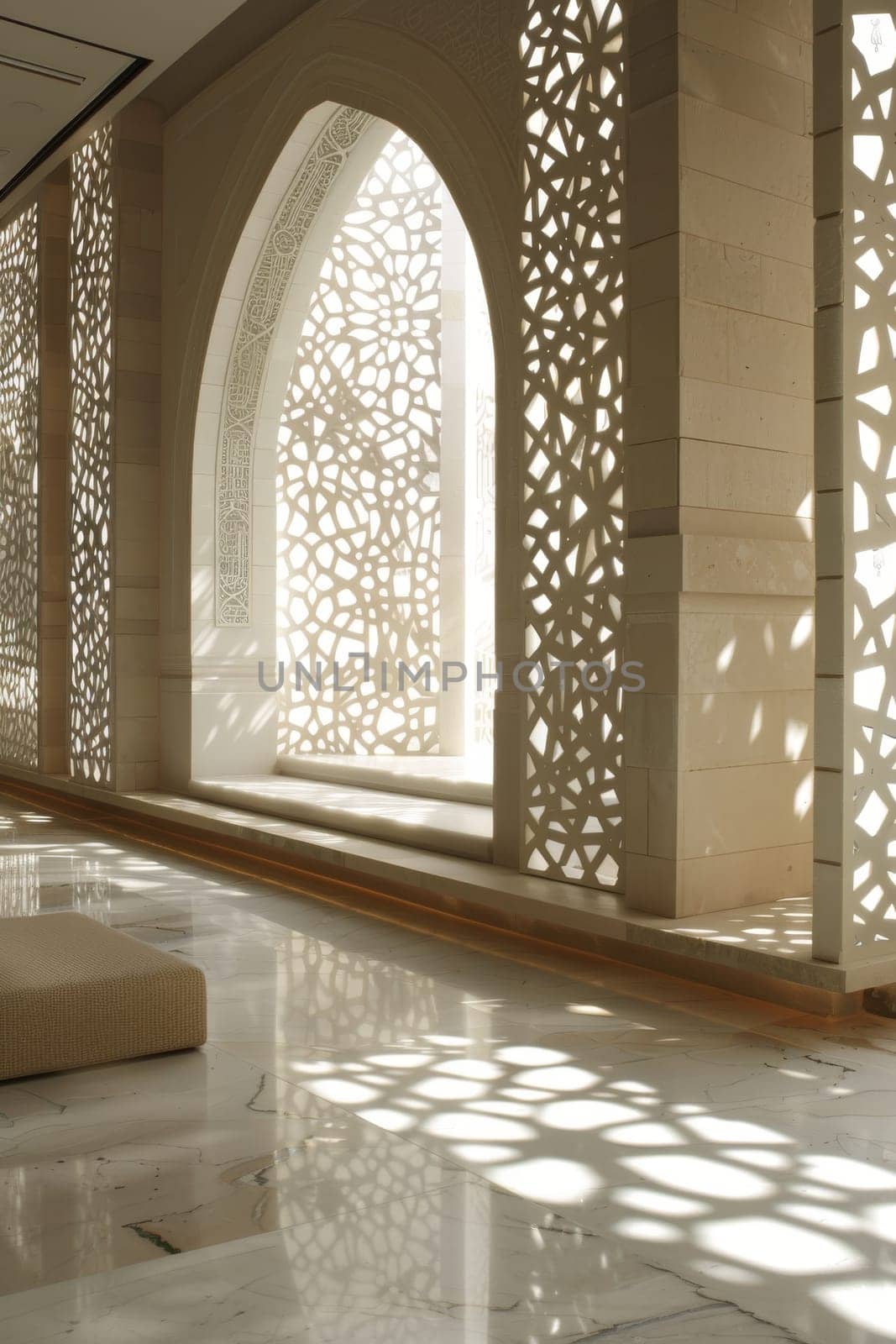 Elegant Islamic design against a clean backdrop, showcasing artistic expression.