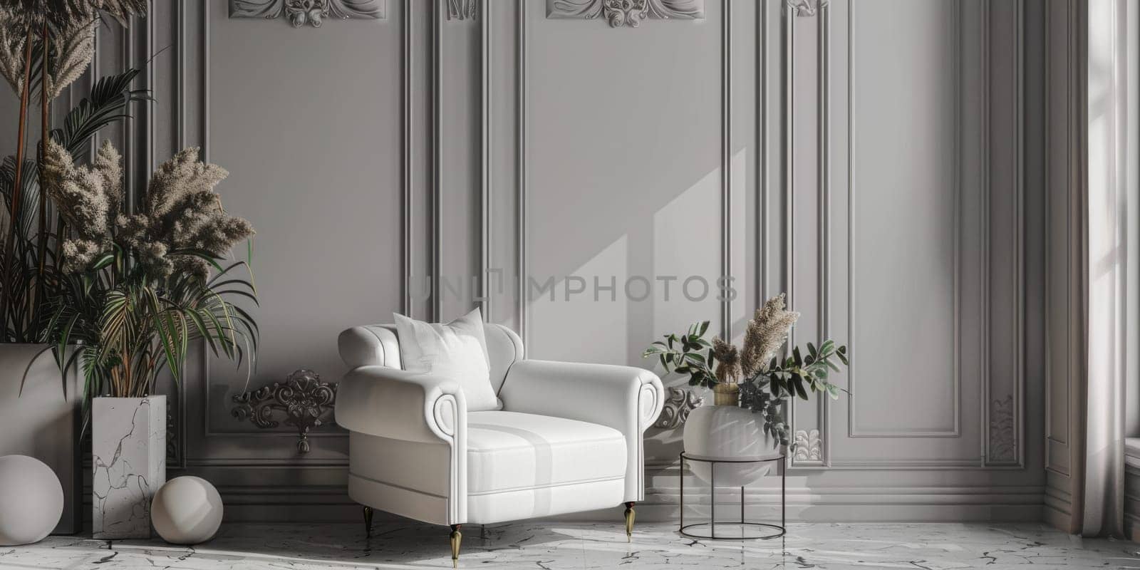 Elegant mockup setup adorned with ornamental details for a sophisticated look.
