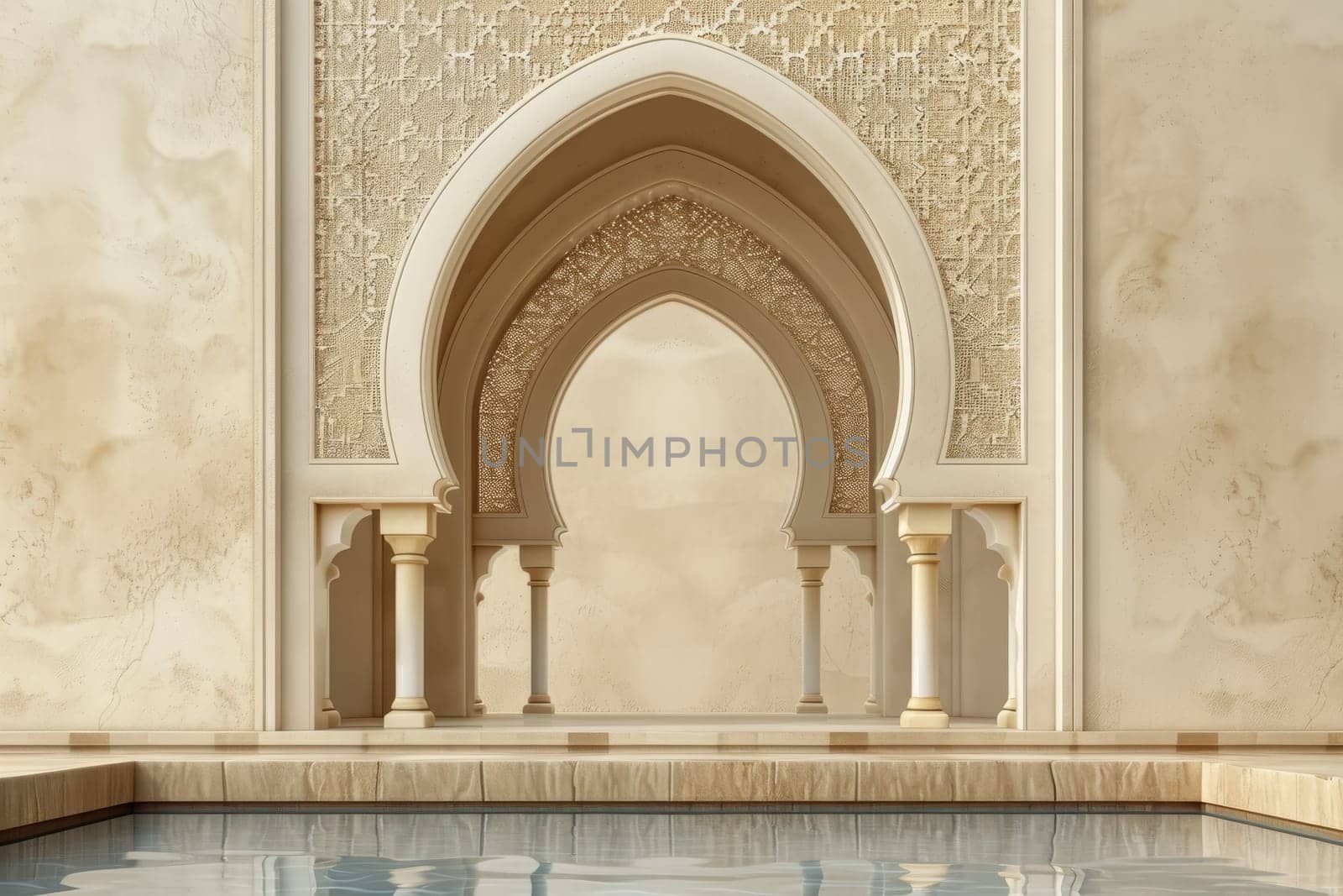 Elegant Islamic design against a clean backdrop, showcasing artistry, creativity, and cultural expression.