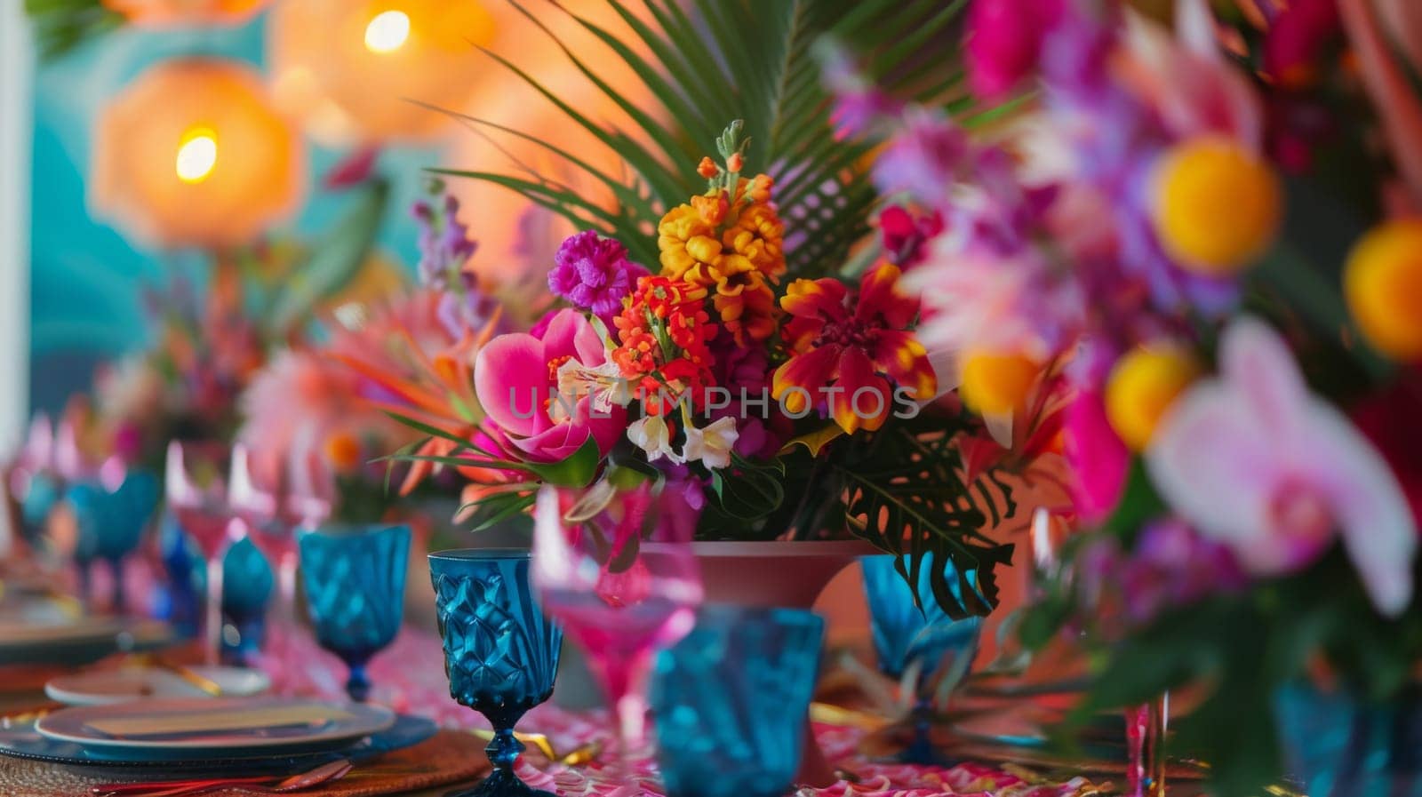 Eye-catching party arrangement designed with a visually stunning pattern
