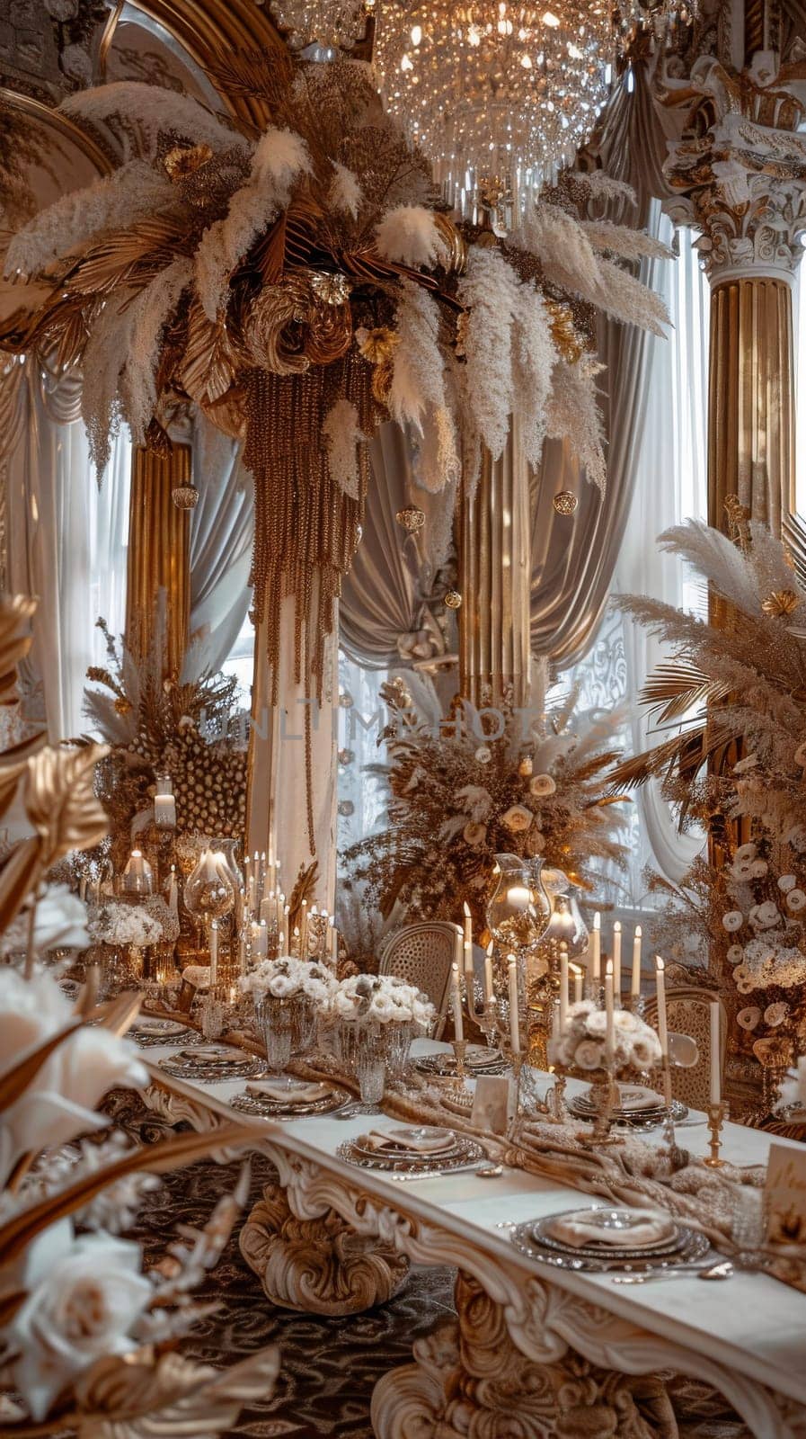 Lavish mockup setup featuring exquisite decoration for a grandiose look.