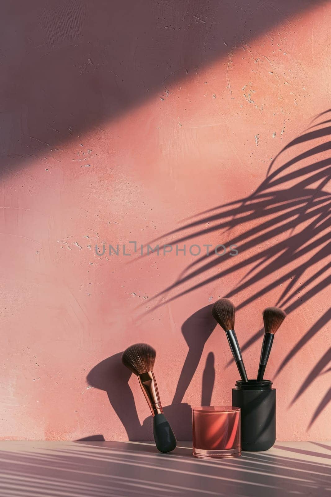 Minimalist composition showcasing essential makeup items in a clean and uncluttered style.