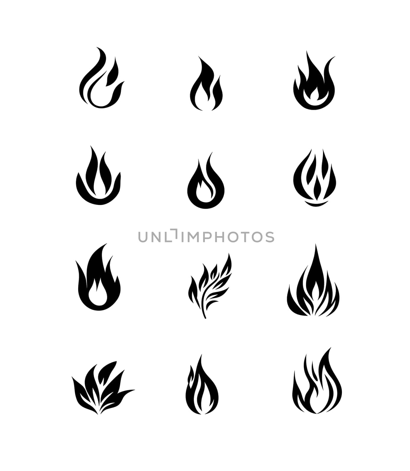 fire flame, simple icon vector isolated on white background