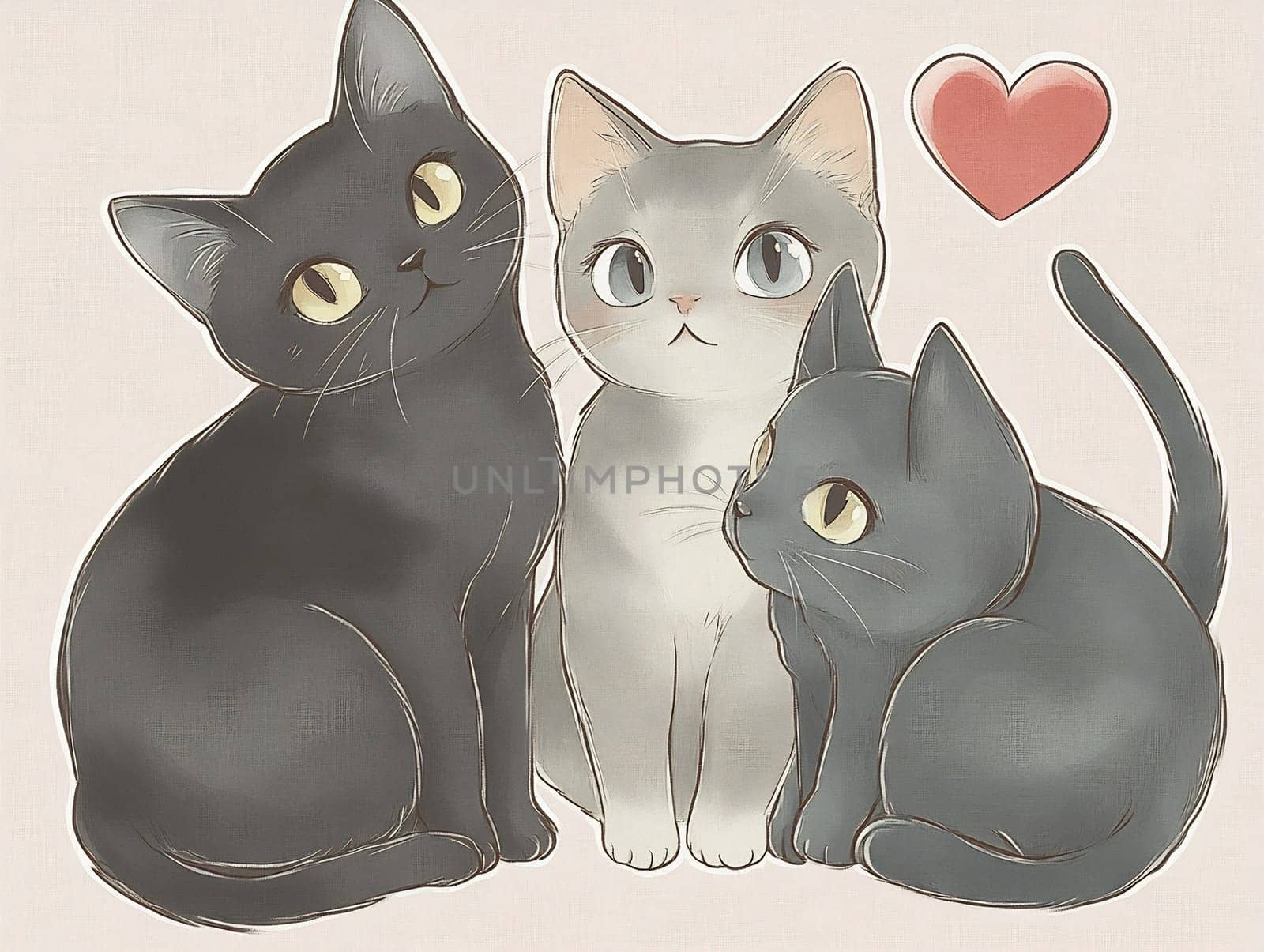 Three charming cats pose together with playful expressions, showcasing their unique personalities and close bond in a delightful moment.