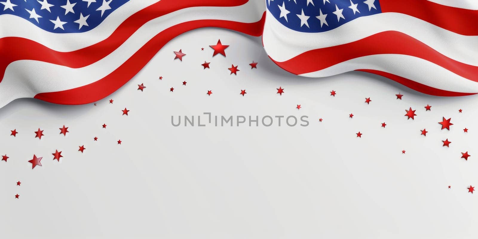 Minimalist white backdrop with patriotic elements for Patriot Day.
